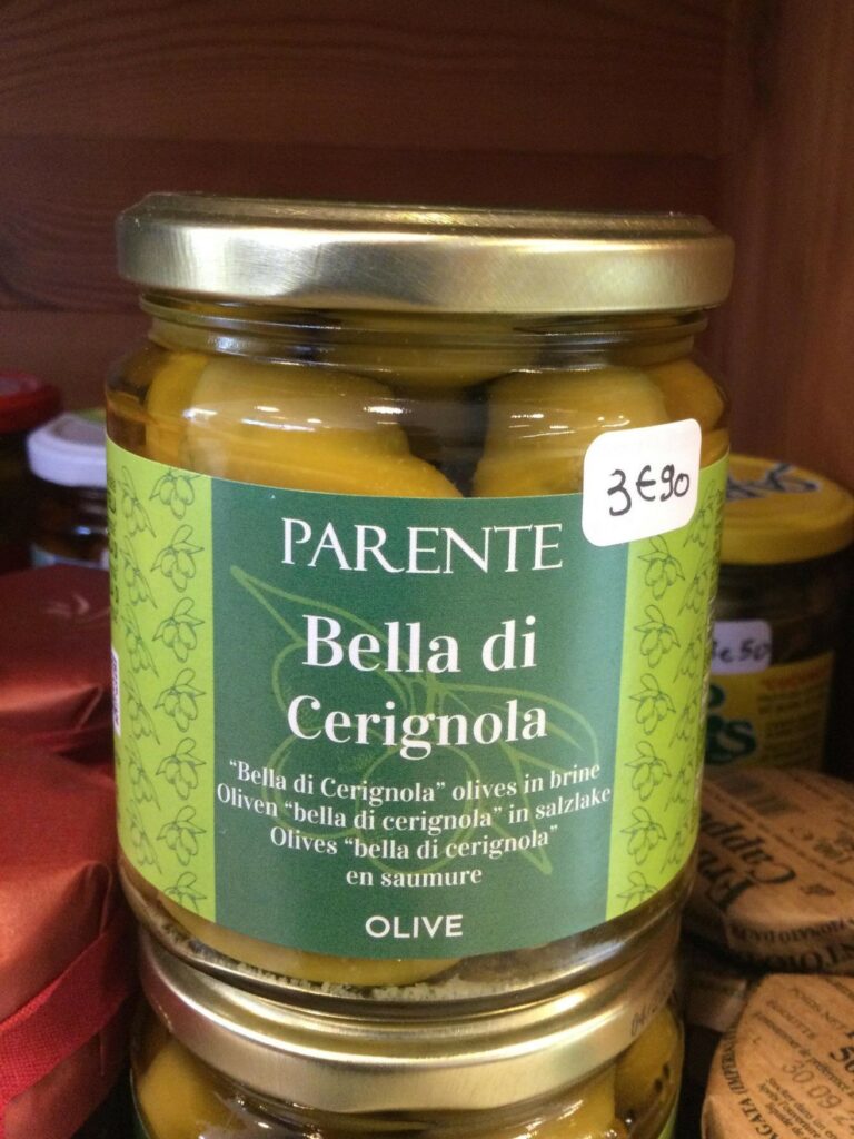 olive bella di cergnola en conserve