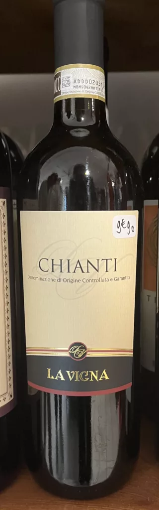 chiante bouteille de vin rouge italien