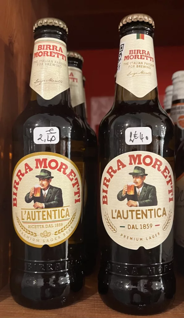 bouteille de bière italienne moretti