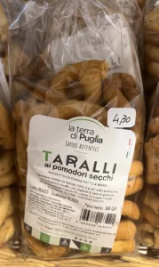 taralli aux tomates sechées en sachet de 300 grammes